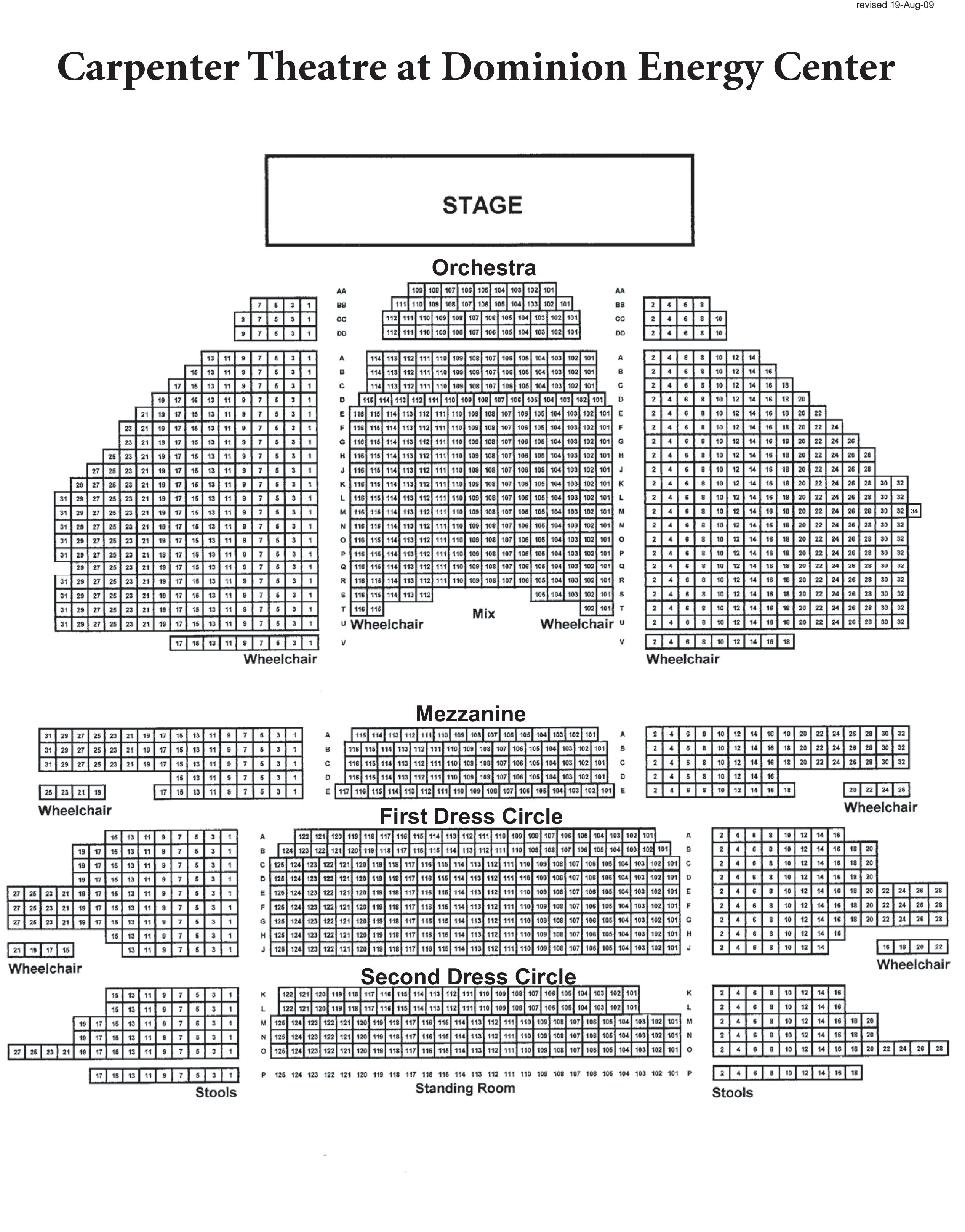 Seating Charts | Dominion Energy Center | Official Website