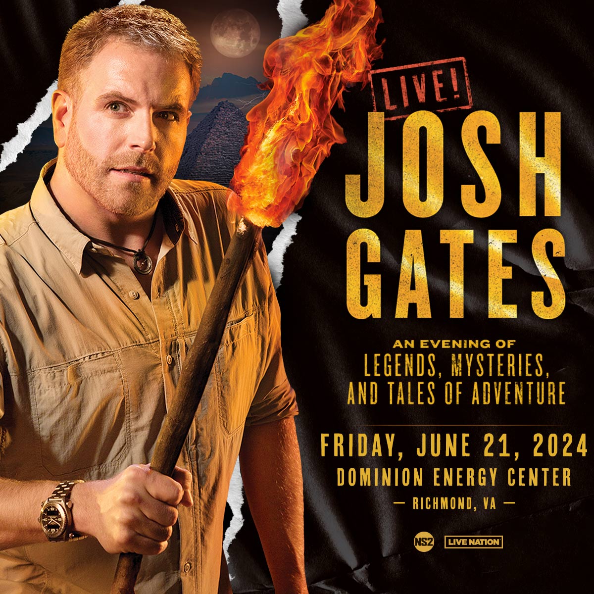 DISCOVERY CHANNEL’S JOSH GATES BRINGS LIVE SHOW TO RICHMOND
