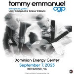 TOMMY EMMANUEL ANNOUNCES SEPTEMBER PERFORMANCE IN RICHMOND